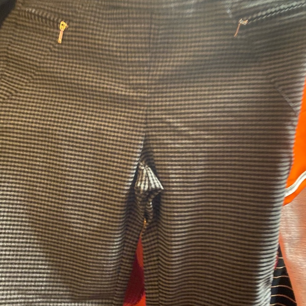 Chic Houndstooth Pants with Gold Zippers
